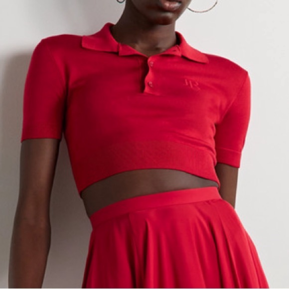 NWT RALPH LAUREN COLLECTIONCropped silk polo shirt